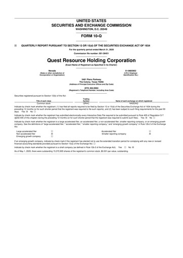 Thumbnail Quest Resource Holding 10-Q Quarterly Report FY2020 