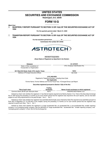 Thumbnail Astrotech 10-Q Quarterly Report FY2020 