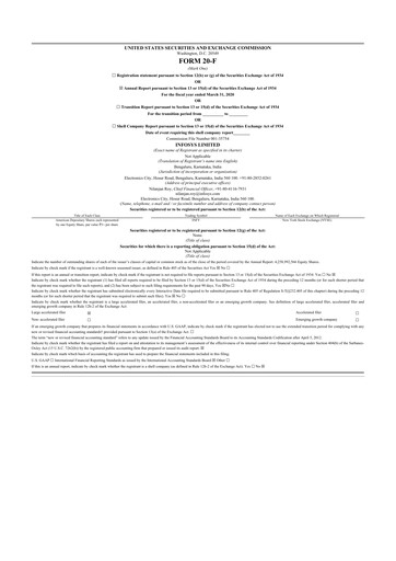 Thumbnail Infosys 20-F Annual Report 2020