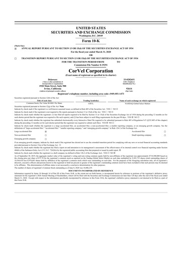 Thumbnail CorVel Corporation
 10-K Annual Report 2020