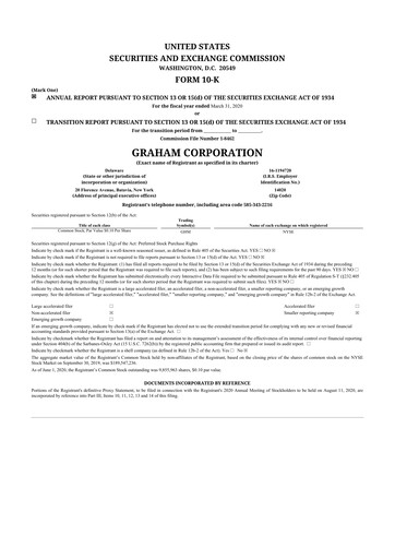 Thumbnail Graham Corporation
 10-K Annual Report 2020