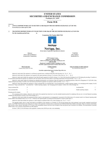 Thumbnail NetApp
 10-K Annual Report 2020