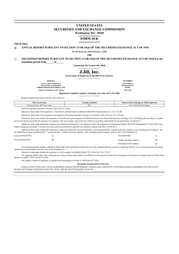 Thumbnail J.Jill
 10-K Annual Report 2019