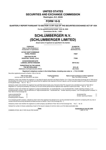 Thumbnail SLB (Schlumberger) 10-Q Quarterly Report FY2020 