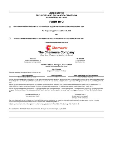 Thumbnail Chemours
 10-Q Quarterly Report FY 