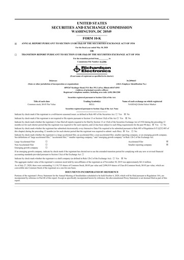 Thumbnail Richardson Electronics 10-K Annual Report 2020