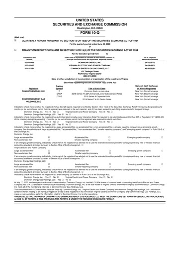 Vorschaubild Dominion Energy 10-Q Quartalsbericht  