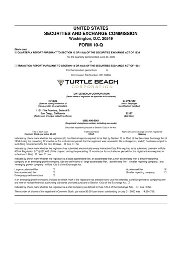Thumbnail Turtle Beach Corp
 10-Q Quarterly Report FY2020 