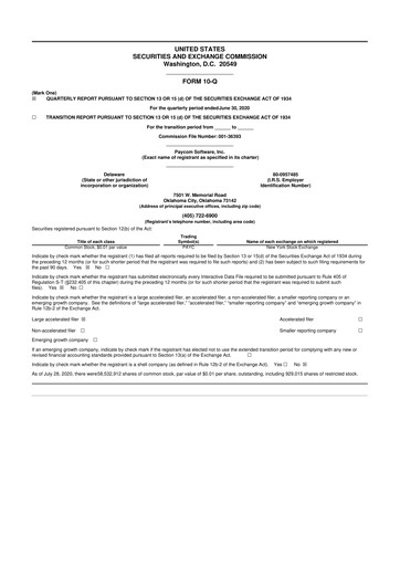 Thumbnail Paycom
 10-Q Quarterly Report FY2020 