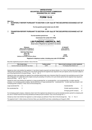 Thumbnail LM Funding America 10-Q Quarterly Report FY2020 