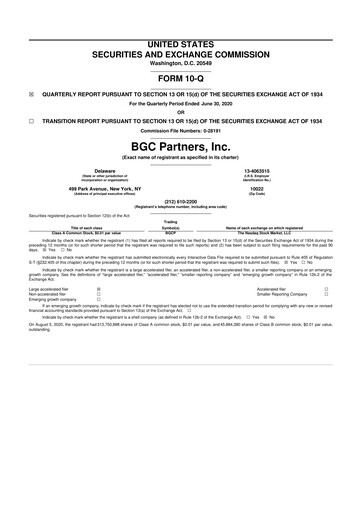 Thumbnail BGC Group
 10-Q Quarterly Report FY2020 