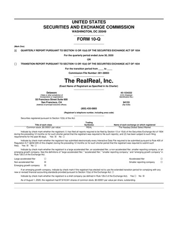 Thumbnail The RealReal
 10-Q Quarterly Report FY2020 