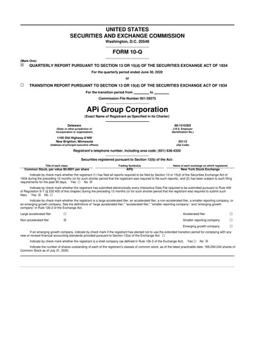 Vorschaubild APi Group 10-Q Quartalsbericht 2020 