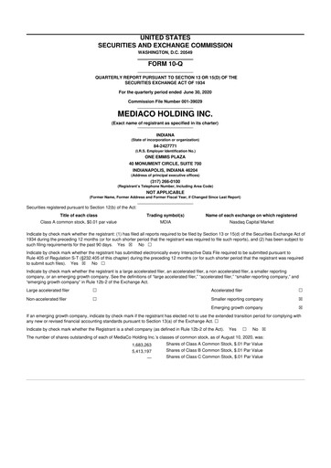 Thumbnail MediaCo Holding 10-Q Quarterly Report FY2020 