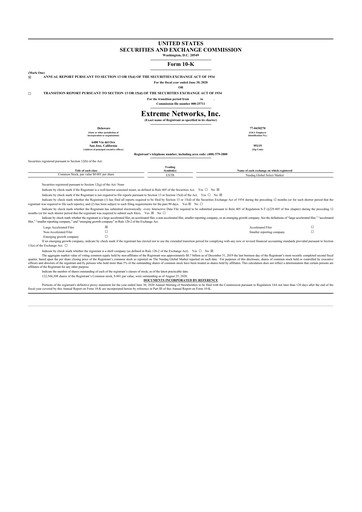 Thumbnail Extreme Networks
 10-K Annual Report 2020