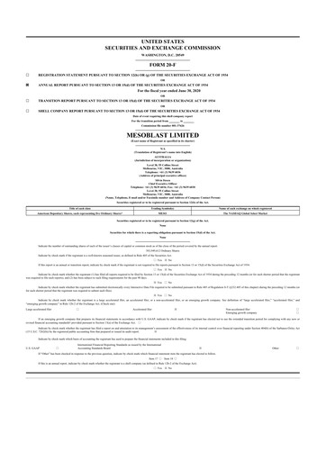 Thumbnail Mesoblast
 20-F Annual Report 2020