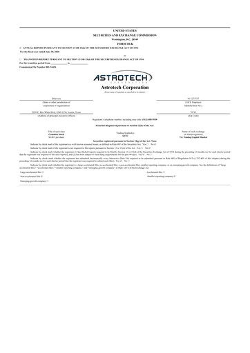 Thumbnail Astrotech 10-K Annual Report 2020