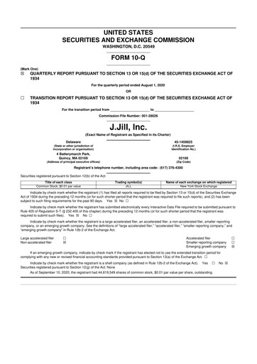 Thumbnail J.Jill
 10-Q Quarterly Report FY2020 
