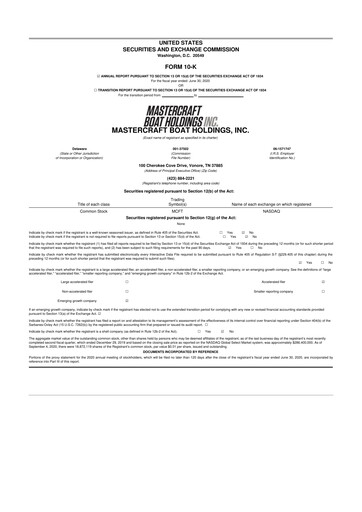 Thumbnail MasterCraft Boat 10-K Annual Report 2020