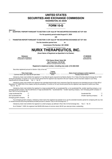 Thumbnail Nurix Therapeutics 10-Q Quarterly Report FY 