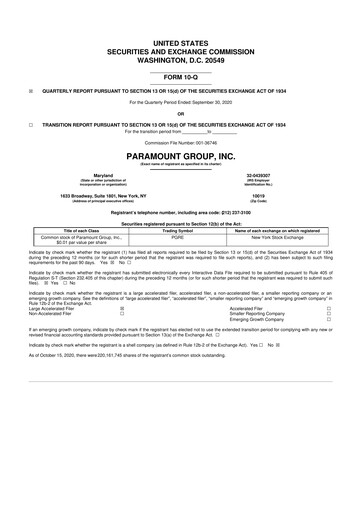 Thumbnail Paramount Group 10-Q Quarterly Report FY2020 