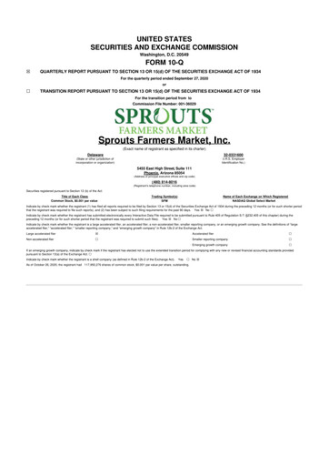 Thumbnail Sprouts Farmers Market 10-Q Quarterly Report FY2020 