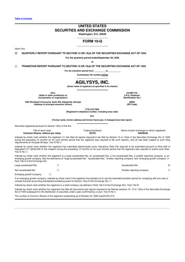 Thumbnail Agilysys 10-Q Quarterly Report FY2021 