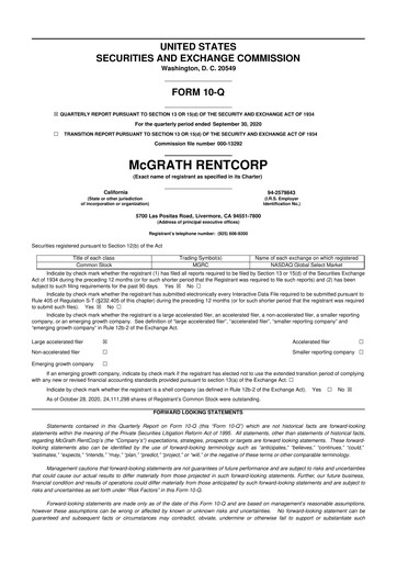 Miniature McGrath RentCorp
 10-Q Rapport trimestriel 2020 