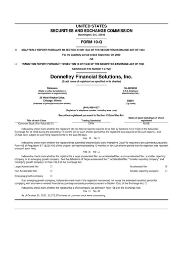 Vorschaubild Donnelley Financial Solutions
 10-Q Quartalsbericht  