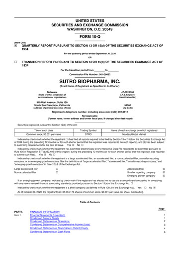 Thumbnail Sutro Biopharma 10-Q Quarterly Report FY 
