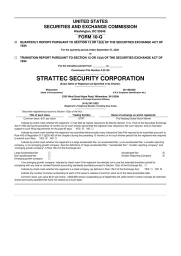 Vorschaubild Strattec Security 10-Q Quartalsbericht  