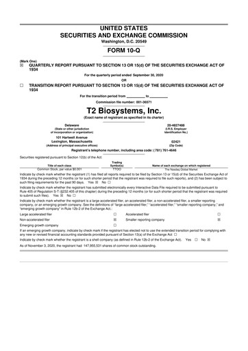Thumbnail T2 Biosystems
 10-Q Quarterly Report FY2020 
