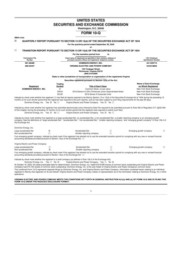 Vorschaubild Dominion Energy 10-Q Quartalsbericht  