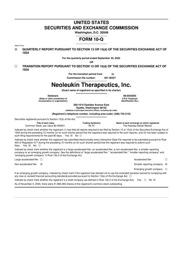 Miniature Neurogene 10-Q Rapport trimestriel 2020 