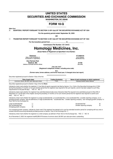 Vorschaubild Q32 Bio 10-Q Quartalsbericht 2020 