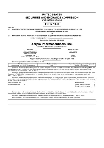 Miniature Aadi Bioscience 10-Q Rapport trimestriel 2020 