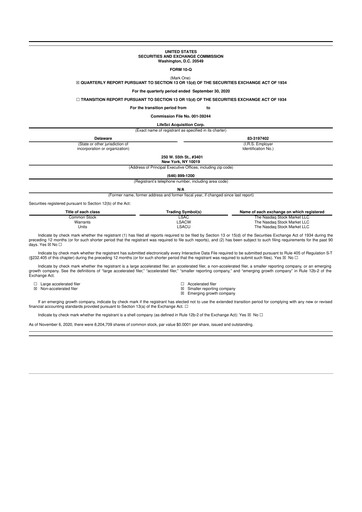Miniature Vincerx Pharma 10-Q Rapport trimestriel 2021 
