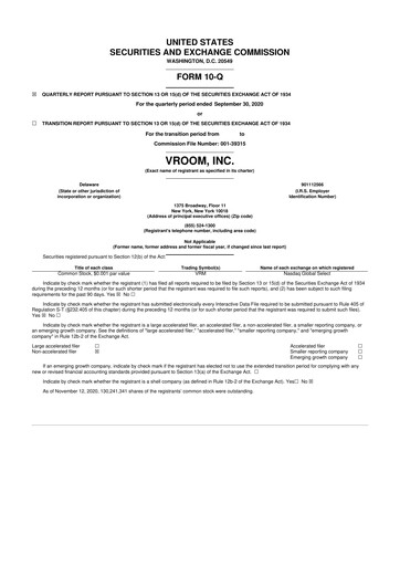 Vorschaubild Vroom 10-Q Quartalsbericht 2020 