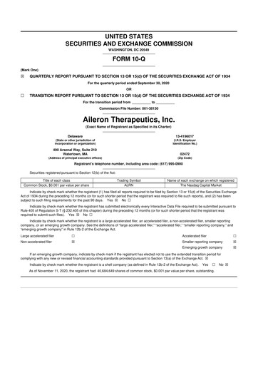 Thumbnail Rein Therapeutics 10-Q Quarterly Report FY2020 