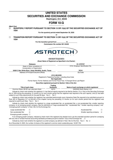 Thumbnail Astrotech 10-Q Quarterly Report FY2021 
