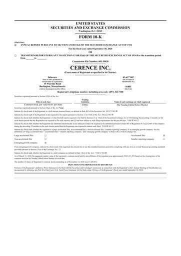 Thumbnail Cerence 10-K Annual Report 2020