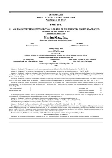 Thumbnail MarineMax 10-K Annual Report 2020