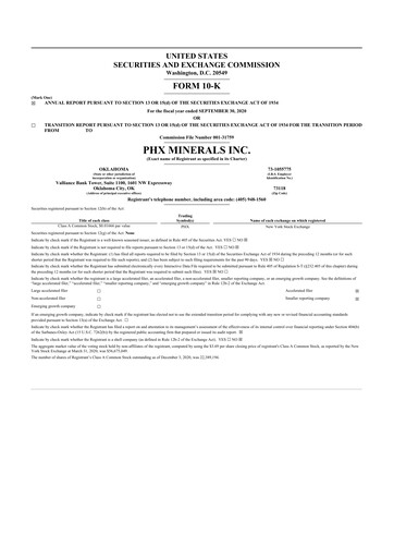 Thumbnail PHX Minerals 10-K Annual Report 2020