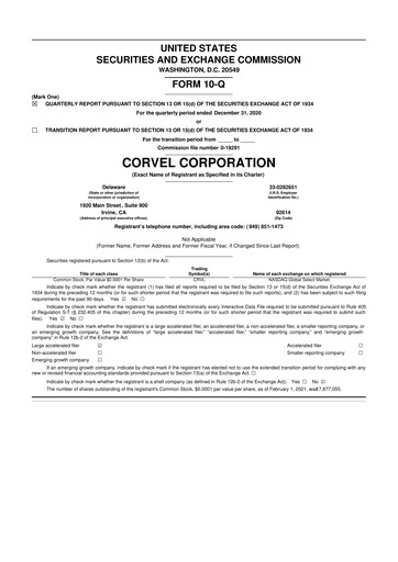 Thumbnail CorVel Corporation
 10-Q Quarterly Report FY2021 