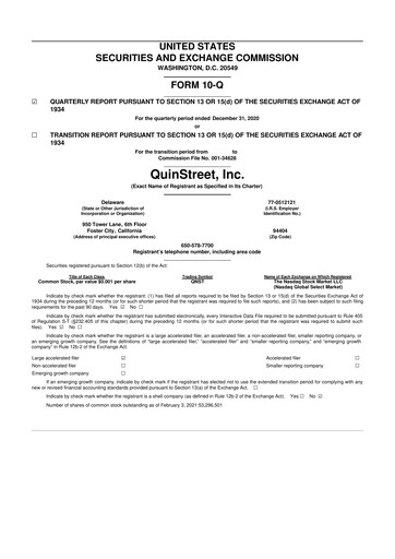 Thumbnail QuinStreet
 10-Q Quarterly Report FY 