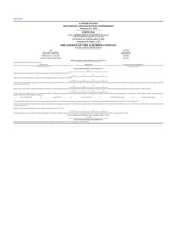 Thumbnail Goodyear 10-K Annual Report 2020