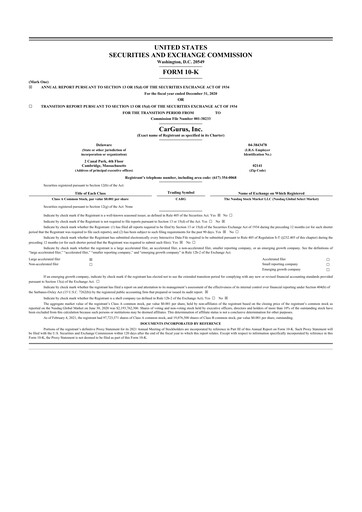 Thumbnail CarGurus 10-K Annual Report 