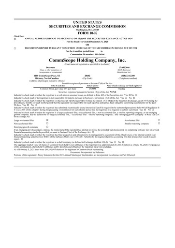 Thumbnail CommScope
 10-K Annual Report 2020