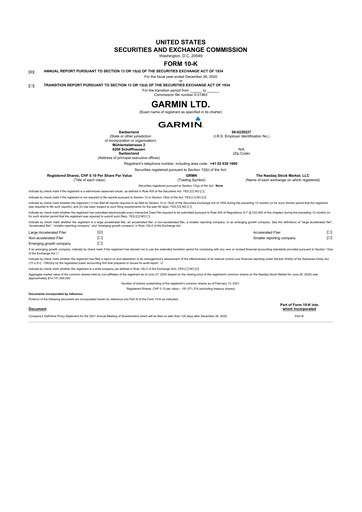 Thumbnail Garmin 10-K Annual Report 2020