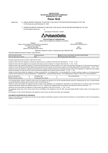 Thumbnail PotlatchDeltic
 10-K Annual Report 2020